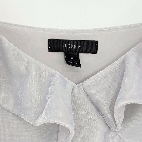 J. Crew Coral Gray Velvety Ruffle Tank Blouse - Picture 13 of 16